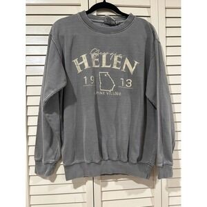 Gray Crewneck "Helen Georgia" Sweatshirt Size M